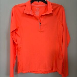 Danskin Now Neon Orange 1/4 Zip Active Pullover